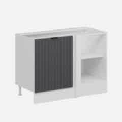 Alvinka Mutfak Modül Mbr_B Alt 1K1R 120Cm Köşe Dolap Beyaz Antrasit Suntalam