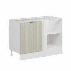 Alvinka Mutfak Modül Mbr_B Alt 1K1R 120Cm Köşe Dolap Beyaz Kumtaşı Suntalam