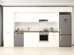 Alvinka 410X240 Cm Klasik Mebran Mutfak Dolabı Mbb-E90B60S60-2 Mebran | Beyaz - Suntalam