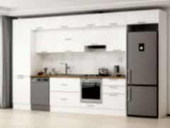 Alvinka 410X240 Cm Klasik Mebran Mutfak Dolabı Mbb-E90B60S60-2 Mebran | Beyaz - Mdf