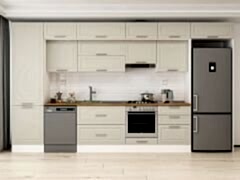 Alvinka 410X240 Cm Klasik Mebran Mutfak Dolabı Mbb-E90B60S60-2 Mebran | Kumtaşı - Mdf