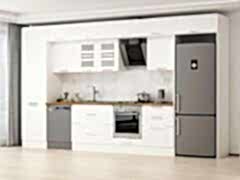 Alvinka 410X240 Cm Klasik Mebran Mutfak Dolabı Mbb-E90B60S60-3 Mebran | Beyaz - Mdf