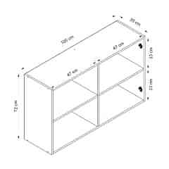 Alvinka Mutfak Modül Mbr_B Üst 2Dk1R 100-H72Cm Dolap Beyaz Kumtaşı Suntalam