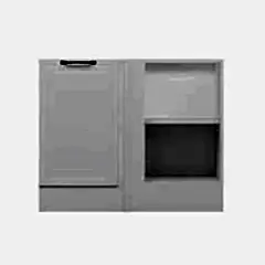 Alvinka Mutfak Modül Mbr_A Alt 1K1R 105Cm Köşe Dolap Beyaz Beyaz Mdf