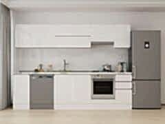 Alvinka 290X210 Cm High Gloss Mutfak Dolabı M-E90S40S40-1 High Gloss | Beyaz - Suntalam