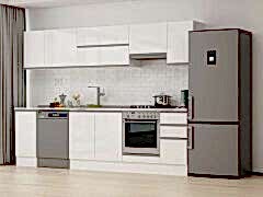 Alvinka 290X210 Cm High Gloss Mutfak Dolabı M-E90S40S40-1 High Gloss | Beyaz - Mdf