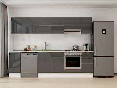 Alvinka 290X210 Cm High Gloss Mutfak Dolabı M-E90S40S40-1 High Gloss | Antrasit - Suntalam