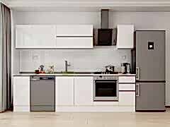 Alvinka 290X210 Cm High Gloss Mutfak Dolabı M-E90S40S40-2 High Gloss | Beyaz - Suntalam