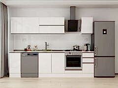 Alvinka 290X210 Cm High Gloss Mutfak Dolabı M-E90S40S40-2 High Gloss | Beyaz - Mdf