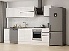 Alvinka 290X210 Cm High Gloss Mutfak Dolabı M-E90S40S40-2 High Gloss | Beyaz - Mdf