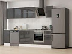Alvinka 290X210 Cm High Gloss Mutfak Dolabı M-E90S40S40-2 High Gloss | Antrasit - Suntalam