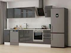 Alvinka 290X210 Cm High Gloss Mutfak Dolabı M-E90S40S40-2 High Gloss | Antrasit - Mdf