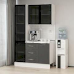 Alvinka Kahve Köşesi 135Cm Mbr_C Beyaz Antrasit Füme Cam