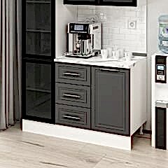 Alvinka Kahve Köşesi 135Cm Mbr_C Beyaz Antrasit Füme Cam