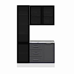 Alvinka Kahve Köşesi 135Cm Mbr_C Beyaz Antrasit Füme Cam