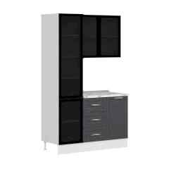 Alvinka Kahve Köşesi 135Cm Mbr_C Beyaz Antrasit Füme Cam