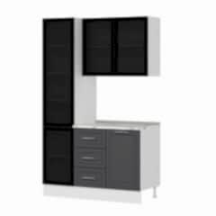 Alvinka Kahve Köşesi 135Cm Mbr_C Beyaz Antrasit Füme Cam