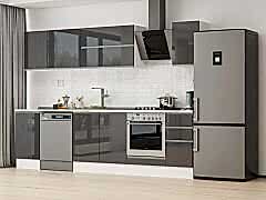 Mutfak Dolabı M-E90S45S40-2 High Gloss | Antrasit - Mdf