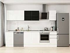 Alvinka 295X210 Cm High Gloss Mutfak Dolabı M-E90S45S40-3 High Gloss | Beyaz - Suntalam