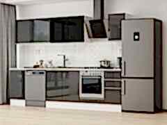 Alvinka 295X210 Cm High Gloss Mutfak Dolabı M-E90S45S40-3 High Gloss | Antrasit - Suntalam