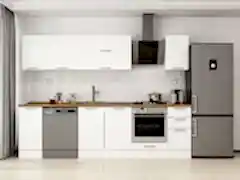 Alvinka 290X210 Cm Klasik Mebran Mutfak Dolabı M-E90S40S40-2 Mebran | Beyaz - Suntalam