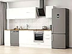 Alvinka 290X210 Cm Klasik Mebran Mutfak Dolabı M-E90S40S40-2 Mebran | Beyaz - Suntalam