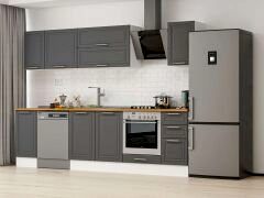 Alvinka 290X210 Cm Klasik Mebran Mutfak Dolabı M-E90S40S40-2 Mebran | Antrasit - Suntalam