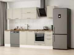 Alvinka 290X210 Cm Klasik Mebran Mutfak Dolabı M-E90S40S40-2 Mebran | Kumtaşı - Mdf