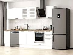 Alvinka 290X210 Cm Klasik Mebran Mutfak Dolabı M-E90S40S40-3 Mebran | Beyaz - Suntalam