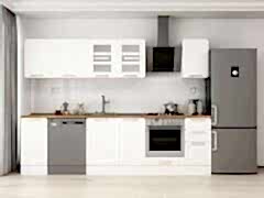 Alvinka 290X210 Cm Klasik Mebran Mutfak Dolabı M-E90S40S40-3 Mebran | Beyaz - Mdf