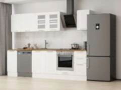 Alvinka 290X210 Cm Klasik Mebran Mutfak Dolabı M-E90S40S40-3 Mebran | Beyaz - Mdf