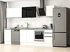 Alvinka 305X210 Cm High Gloss Mutfak Dolabı M-E90S50S45-3 High Gloss | Beyaz - Suntalam