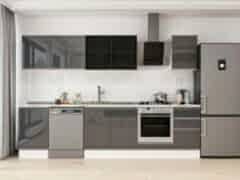 Alvinka 305X210 Cm High Gloss Mutfak Dolabı M-E90S50S45-3 High Gloss | Antrasit - Suntalam